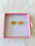 Gold Lucky Clover Studs