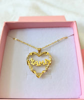 Diamond Mama Heart (Rolo Chain)