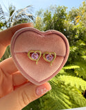 Open Heart Studs (Pink)
