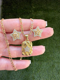 Square Star Nugget & Earrings- Package Deal