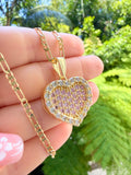 Smaller Fancy Heart Necklace (Pink)