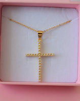 Large Diamond Cross (Rolo Chain)