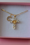 Heart Mary Cross & Initial (White)