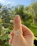 Diamond Flower Ring (Pink)