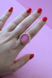 Adjustable Pink Mary Ring