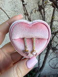 Pink Heart Drop Earrings