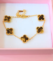 Golden Brown Lucky Clover Bracelet