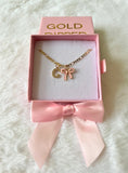 Soft Girl Bow & Initial (Figaro Chain)