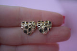 Diamond Cut Nugget Heart Earrings