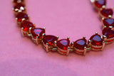 Heart Tennis Bracelet (Red)