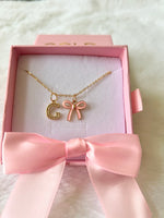 Soft Girl Bow & Initial (Rolo Chain)