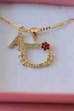 Red Flower Kitty & Initial