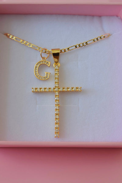 Large Diamond Cross & Initial