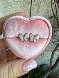 Enamel Butterfly Studs (Lilac)
