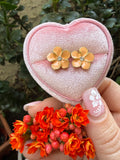 Enamel Flower Studs (Orange)