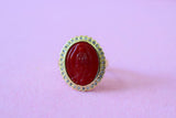 Red Adjustable Mary Ring