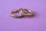 Pink Icy Huggie Hoops