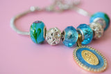 Royal Blue Mary Charm Bracelet