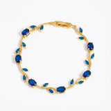 Oval Floral Bracelet (sapphire/gold)