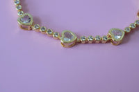 Bezel Heart Tennis Bracelet