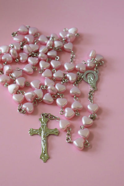 Pink Heart Rosary