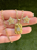 Square Star Nugget & Earrings- Package Deal