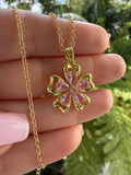 Pink Pear Flower Necklace