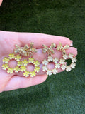 Floral Chandelier Earrings (yellow or beige)