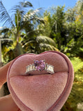 Pink Baguette Heart Ring