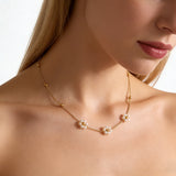 Dainty Pearl Flower Necklace