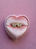 Enamel Butterfly Studs (beige)