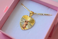 Large Tricolor Saint Jude Heart Necklace