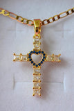 Sapphire Heart Cross