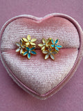 Flower Bouquet Studs (blue, yellow,white)