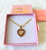 Red Icy Mary Heart Necklace