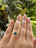 Gold Halo Ring (Blue)
