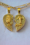 Diamond Crucifix & Mary Heart Set