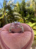 Iced Out Pink Flower Ring