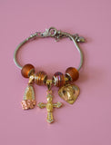 Cross & Mary Charm Bracelet
