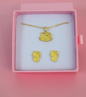 2 Piece Diamond Kitty Package Deal (Rolo Chain)
