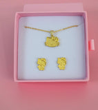 2 Piece Diamond Kitty Package Deal (Rolo Chain)