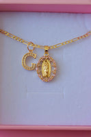 Pink Marquise Mary & Initial