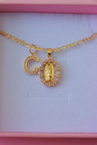 Pink Marquise Mary & Initial