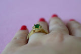 Gold Halo Ring (Green)