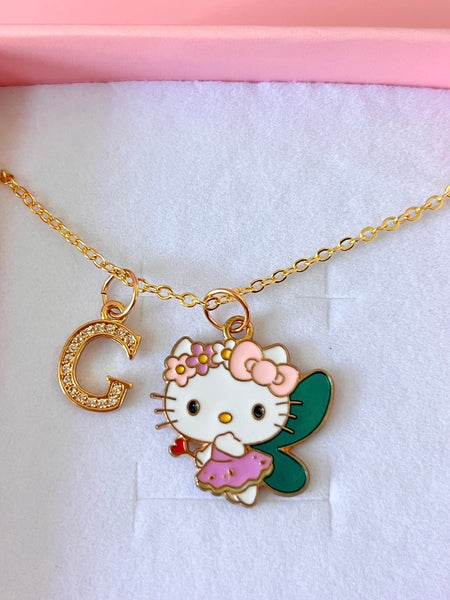 Fairy Kitty With Initial (Rolo Chain)