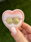 Round Diamond Nugget Earrings