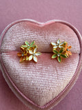 Flower Bouquet Studs (Orange, green,white)