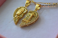 Diamond Crucifix & Mary Heart Set