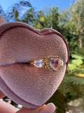 Pear Pink Heart Ring
