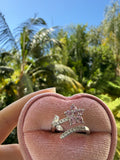 Pink Floral Bypass Ring
